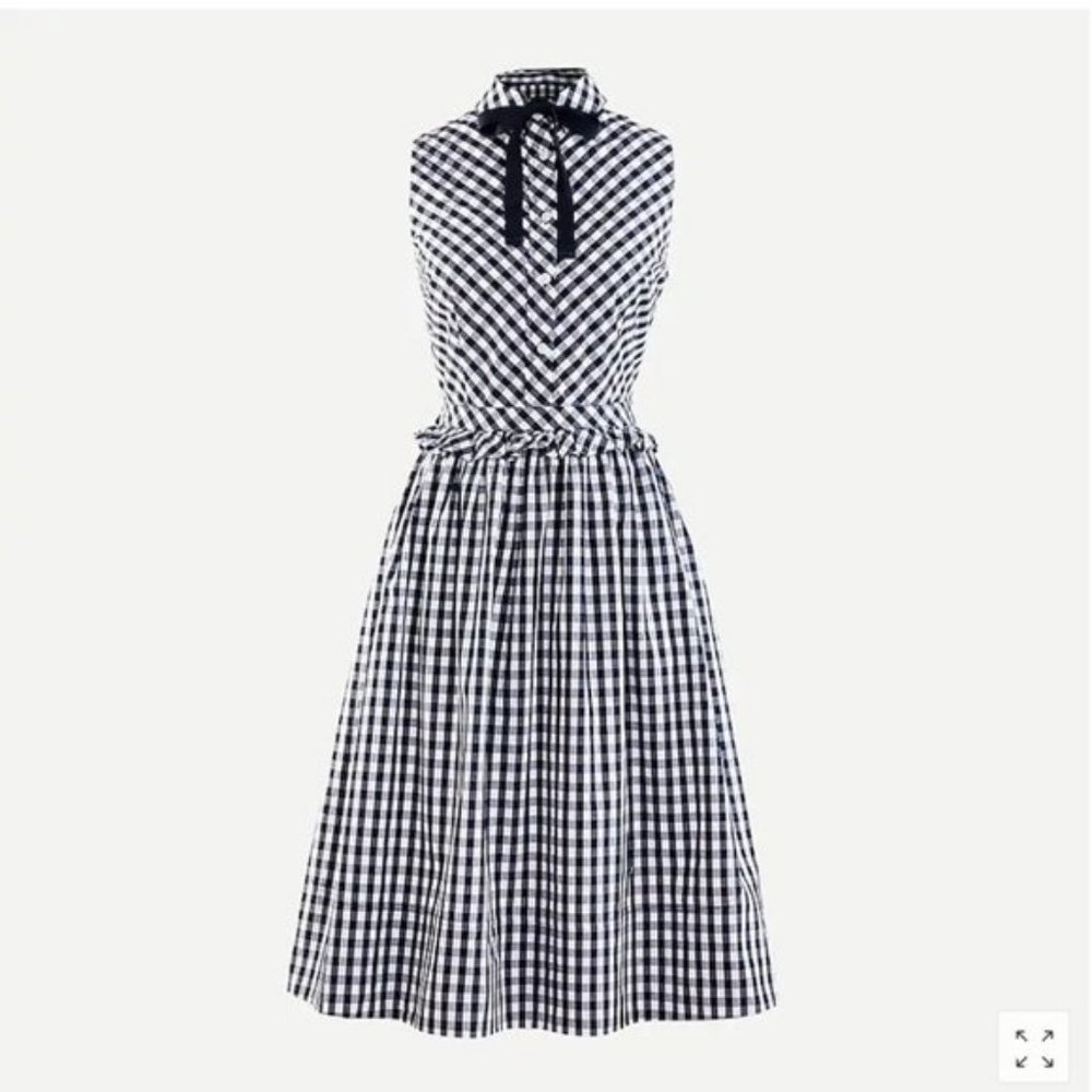 J. Crew Shirt Dress with Tie in Gingham